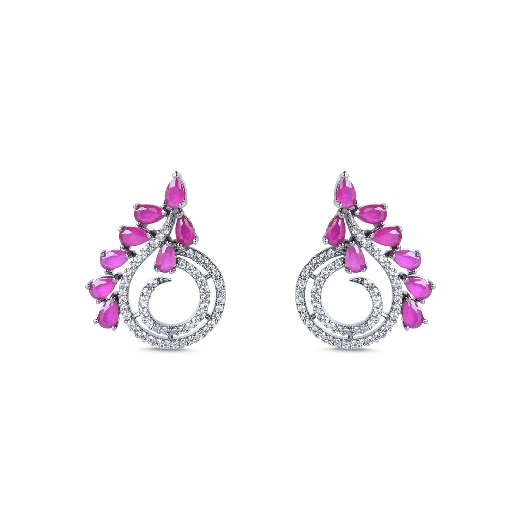Kiosk | Rose Pink | Premium CZ Crystal Stud Earring