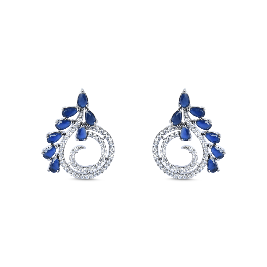Kiosk | Sapphire | Premium CZ Crystal Stud Earring