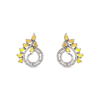 Kiosk | Citrine | Premium CZ Crystal Stud Earring