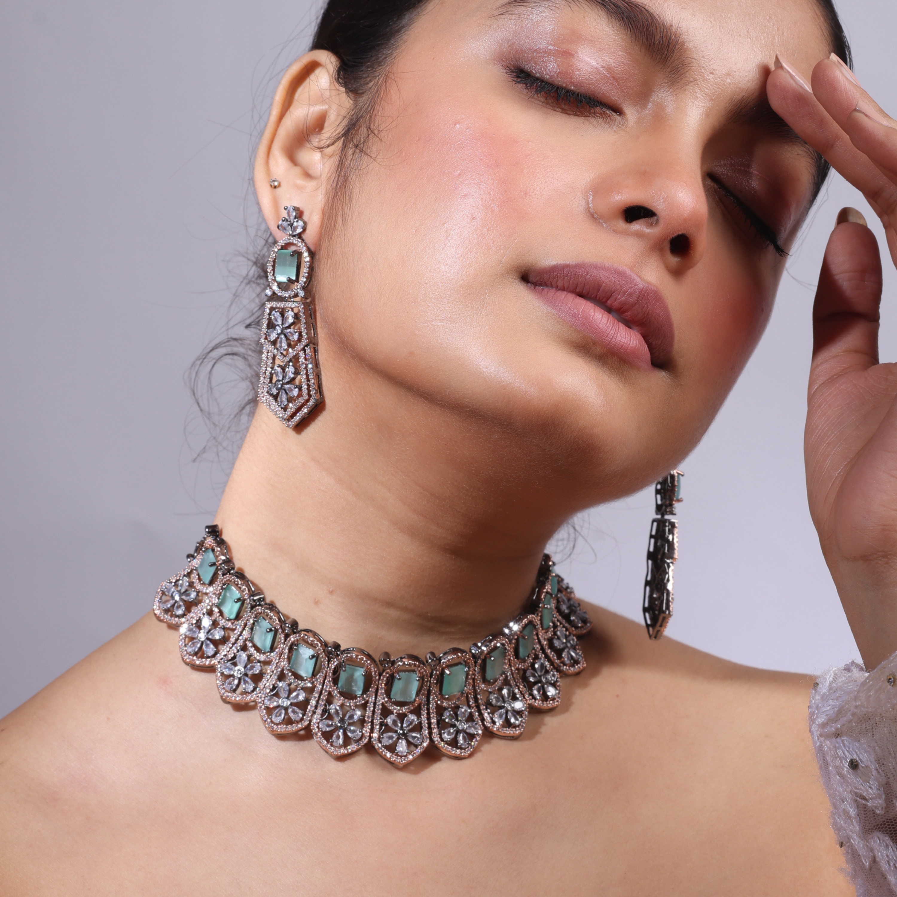 Lavish Luxe | Luxury CZ Crystal Choker Set