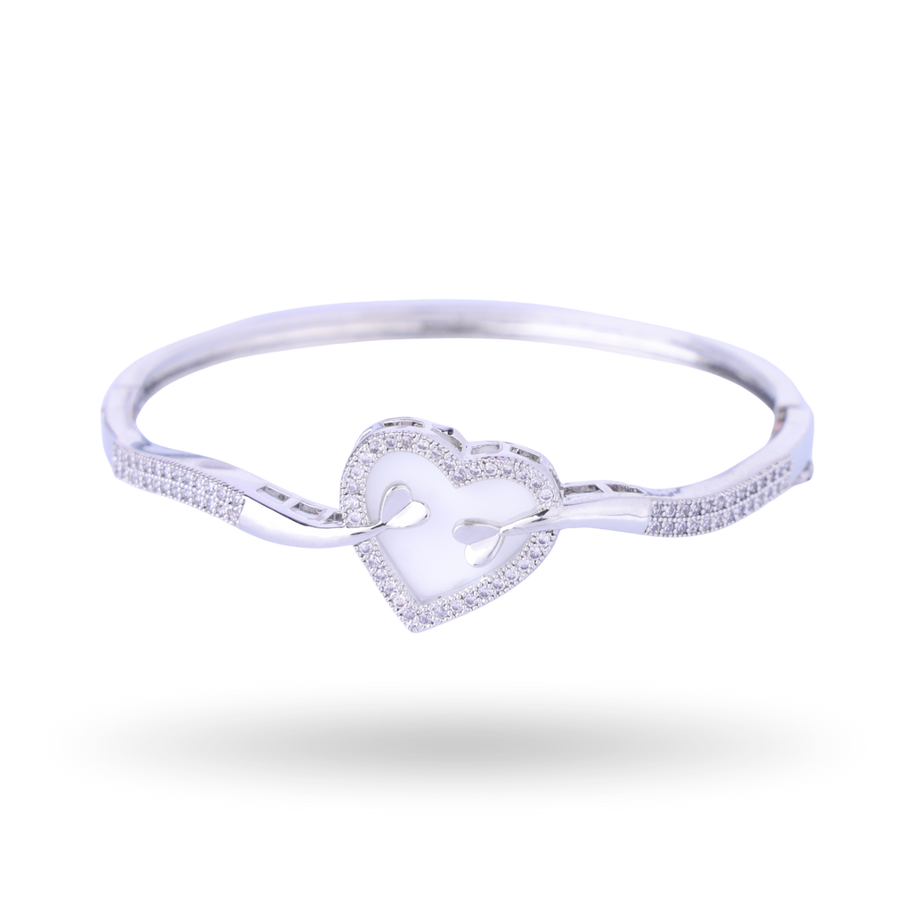 Love Lustre | Silver Plated | Selenite Grey | Premium CZ Crystal Bracelet