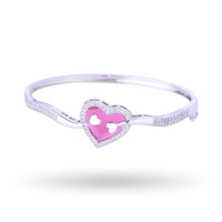 Love Lustre | Silver Plated | Rose Pink | Premium CZ Crystal Bracelet