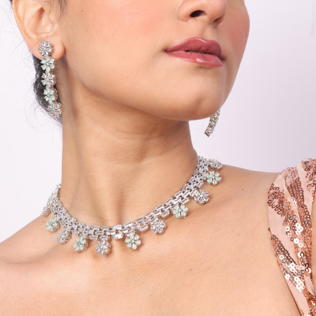 Lunar Cross | Premium CZ Crystal Necklace Set