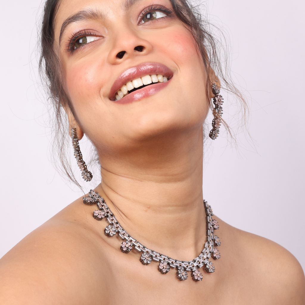 Lunar Cross | Premium CZ Crystal Necklace Set