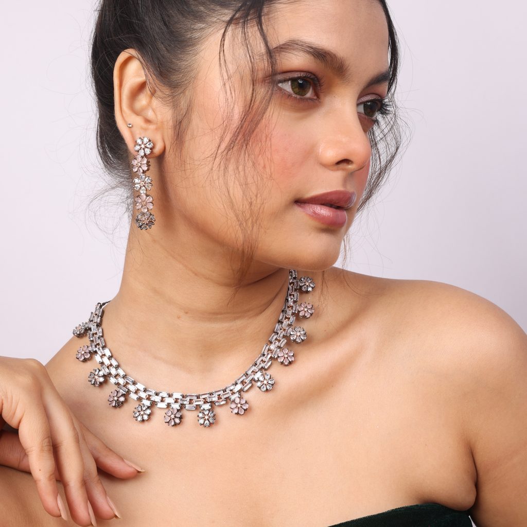 Lunar Cross | Premium CZ Crystal Necklace Set