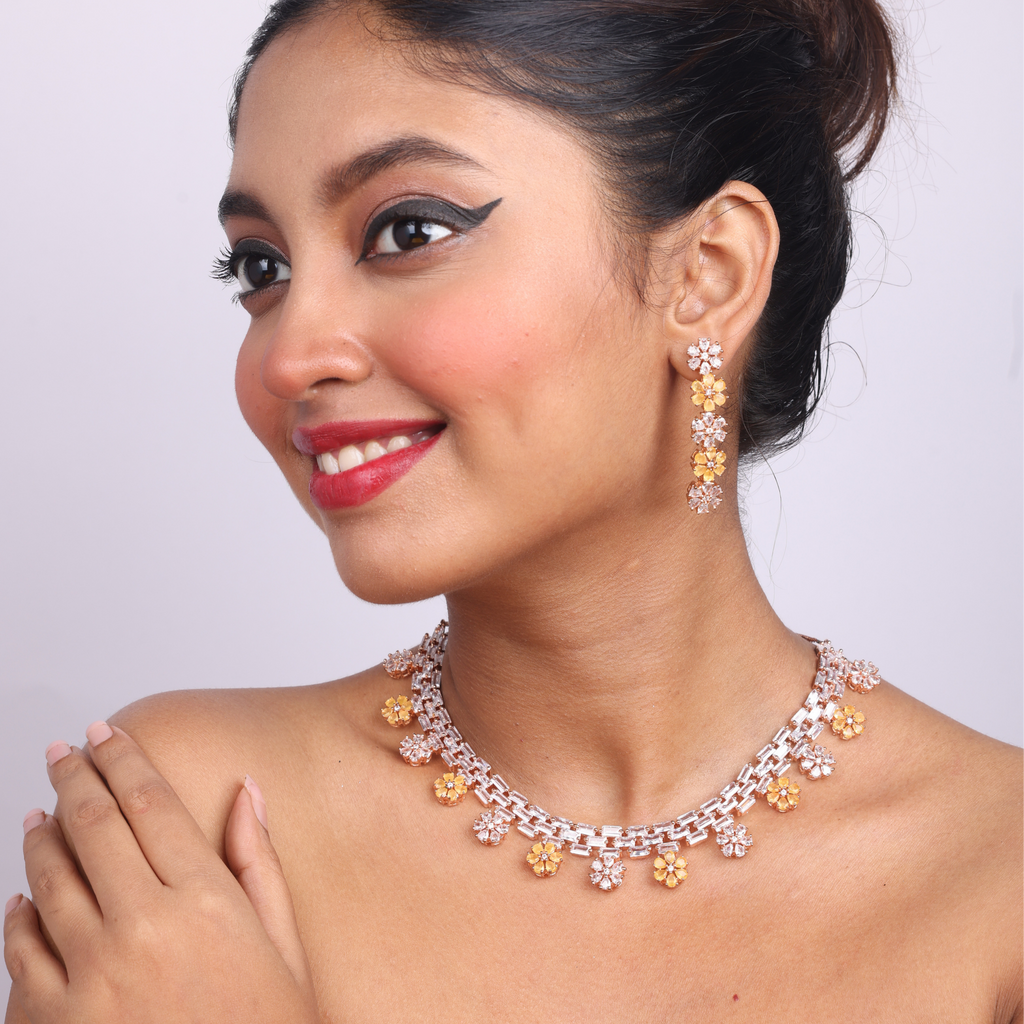 Lunar Cross | Premium CZ Crystal Necklace Set