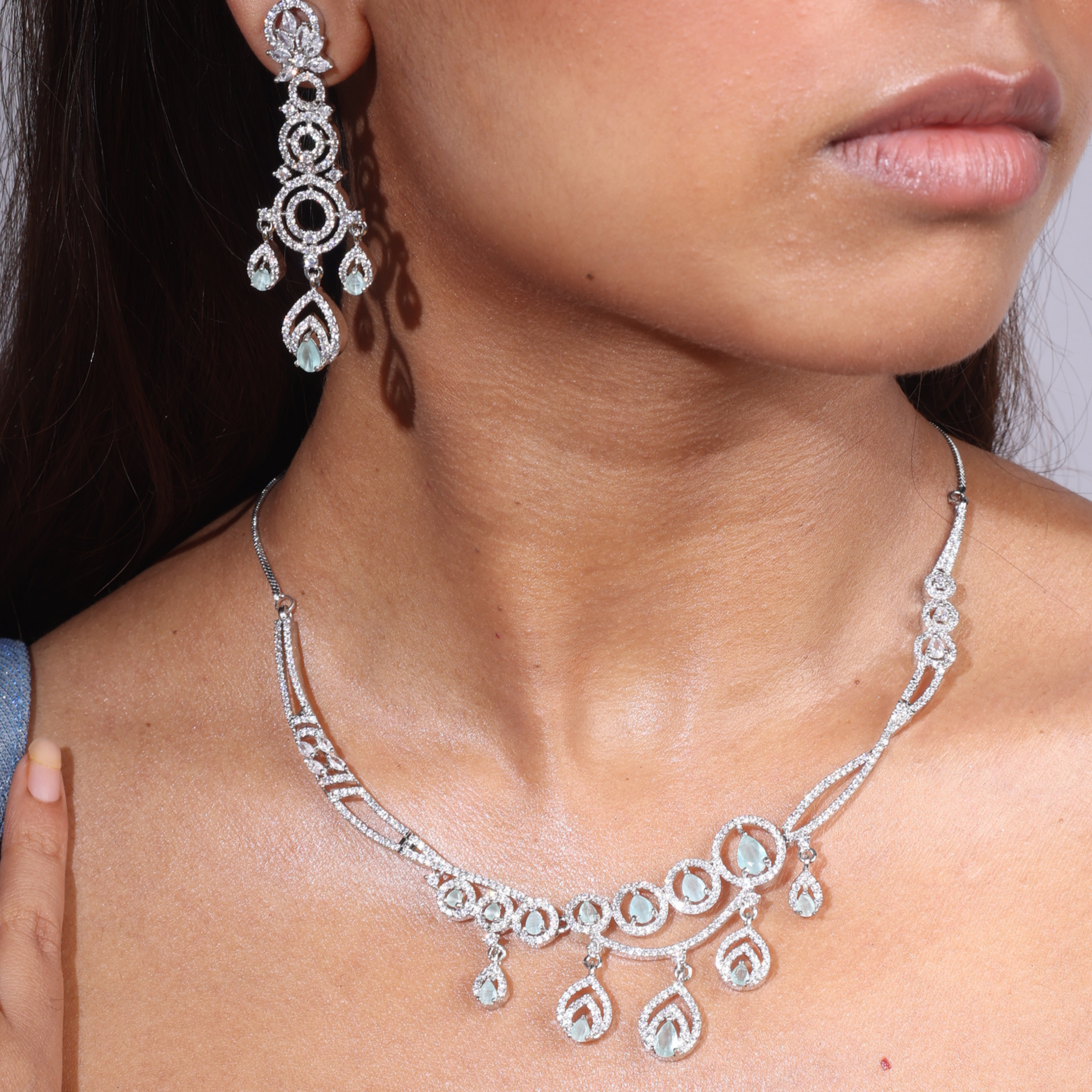 Lunar Lumia | Premium CZ Crystal Necklace Set