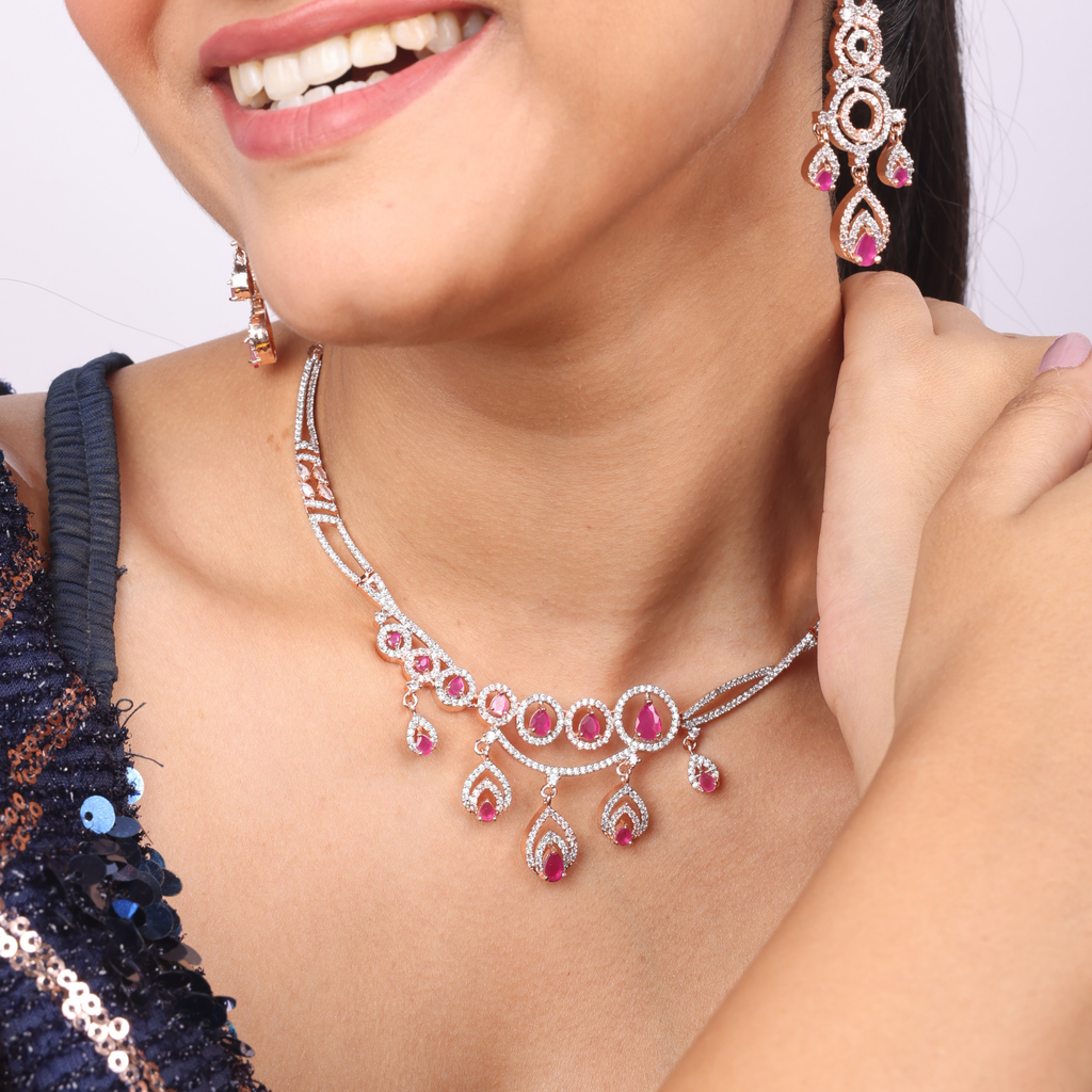 Lunar Lumia | Premium CZ Crystal Necklace Set