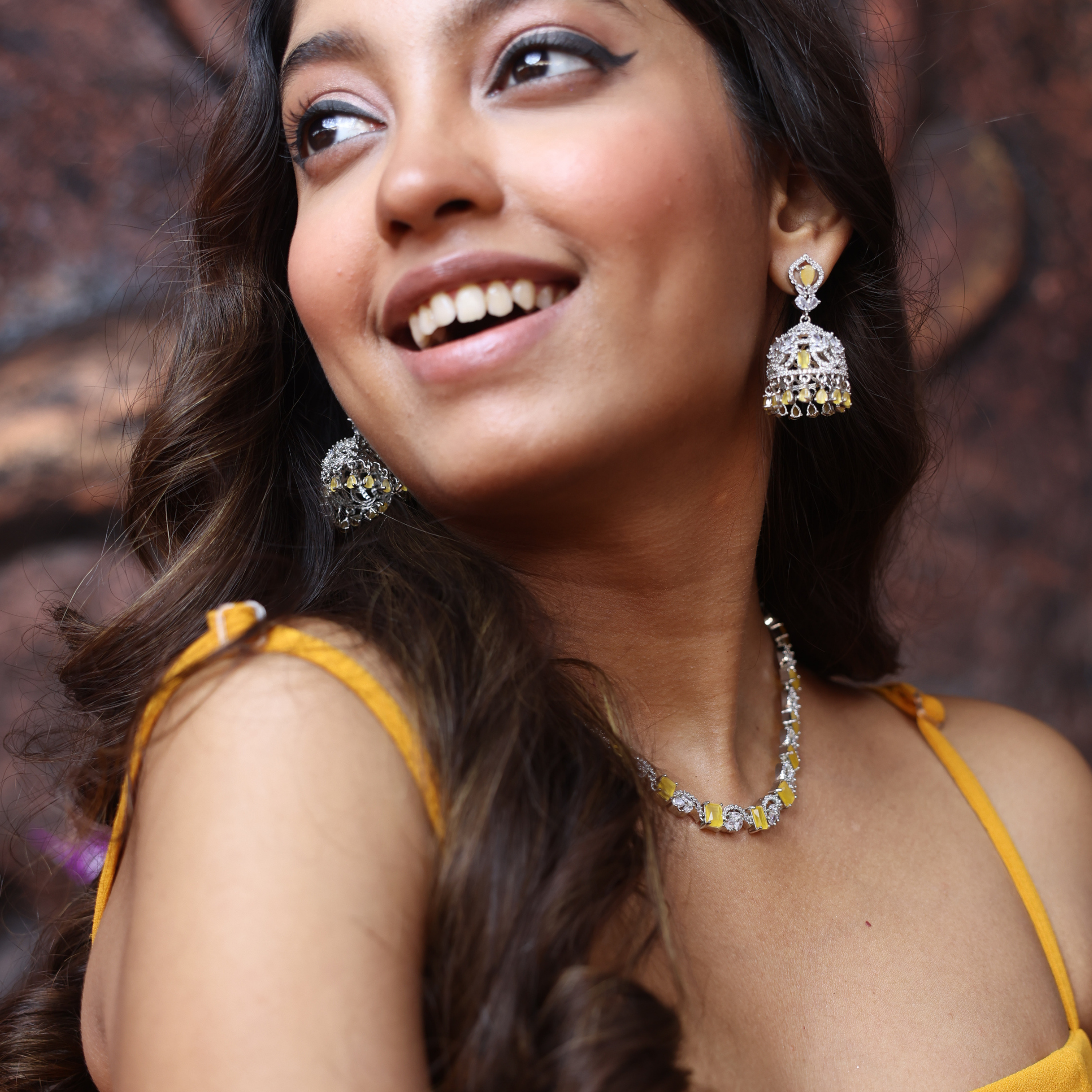 Lustrous Whisper | Premium CZ Crystal Necklace Set