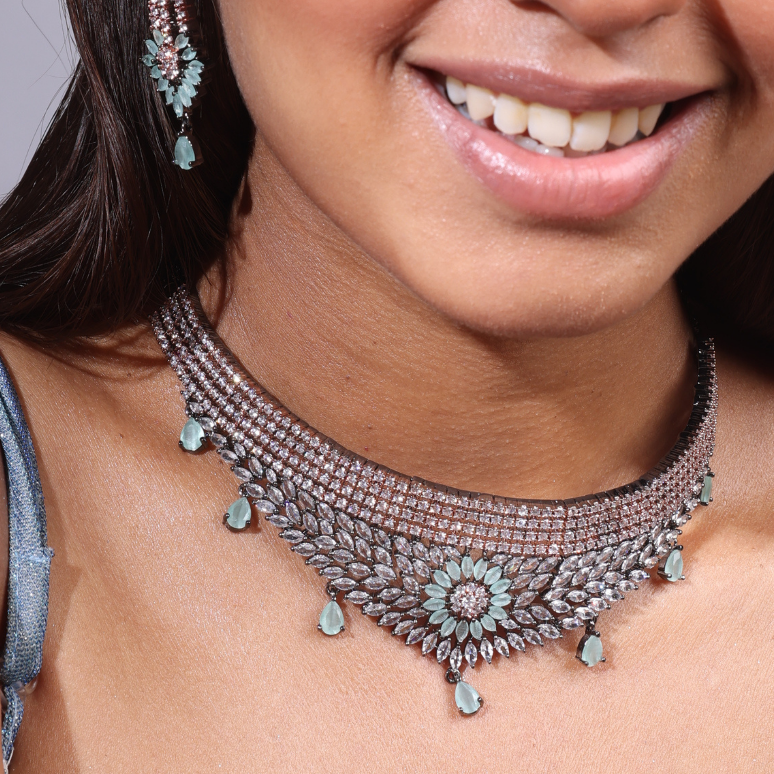 Ivory Whisperer | Luxury CZ Crystal Choker Set