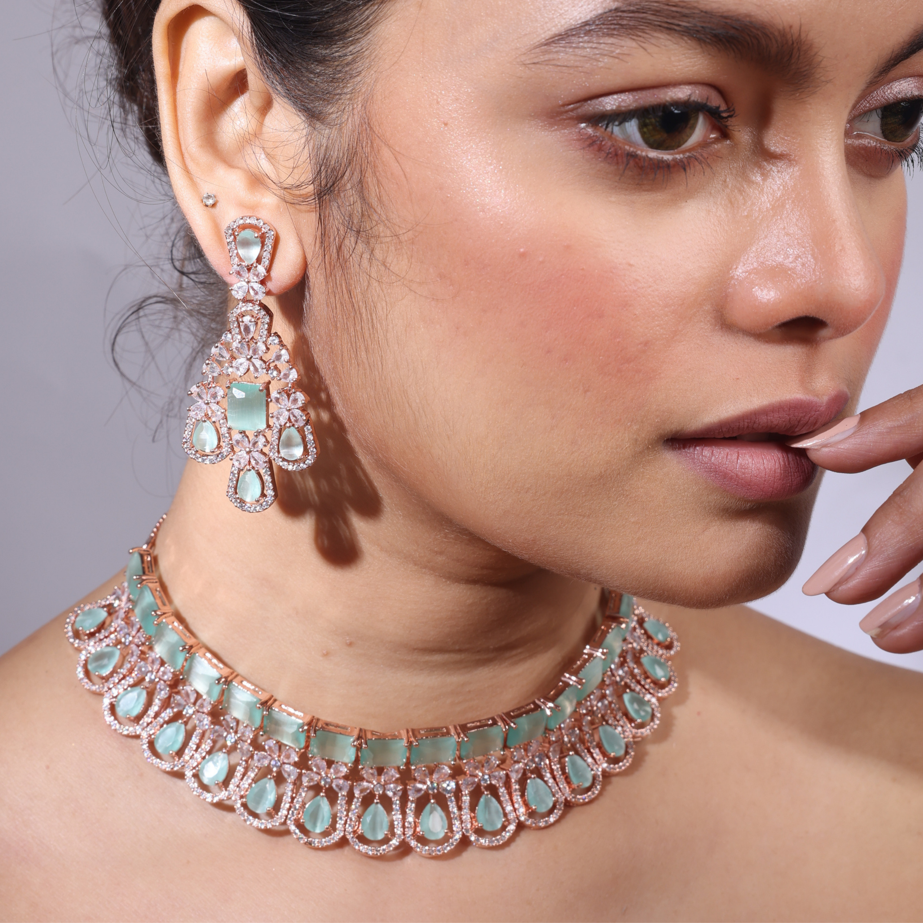 Neckline Globe | Luxury CZ Crystal Choker Set