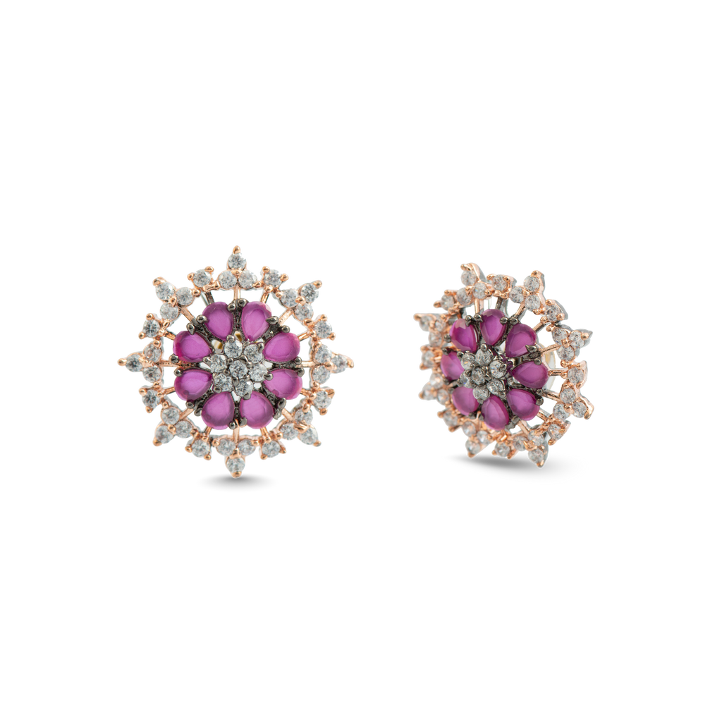 Moonlit Ruby | Premium CZ Crystal Earring