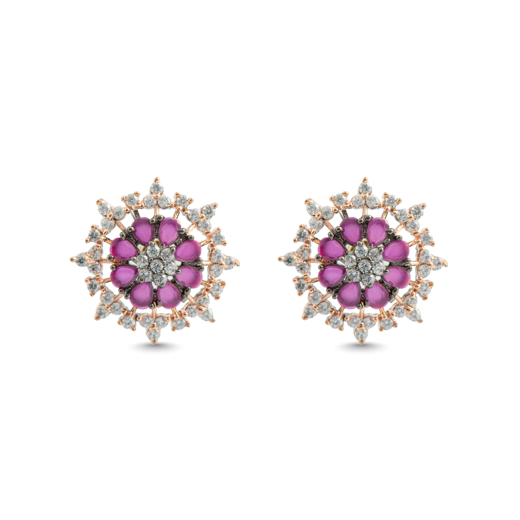 Moonlit Ruby | Premium CZ Crystal Earring