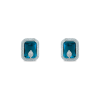 Pinnacle | Sapphire | Premium CZ Crystal Earring