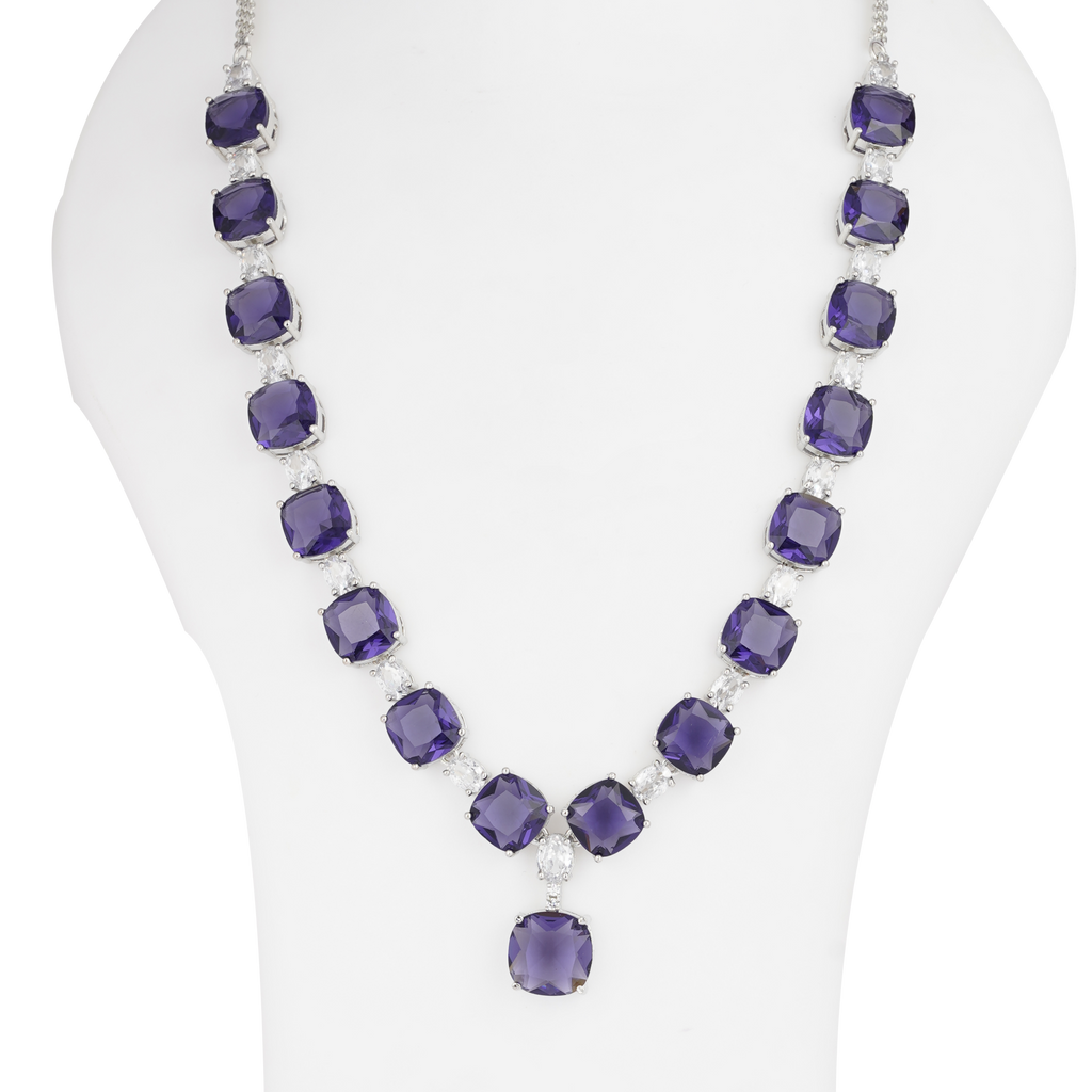 Qyra | Light Amethyst | Signature CZ Crystal Necklace