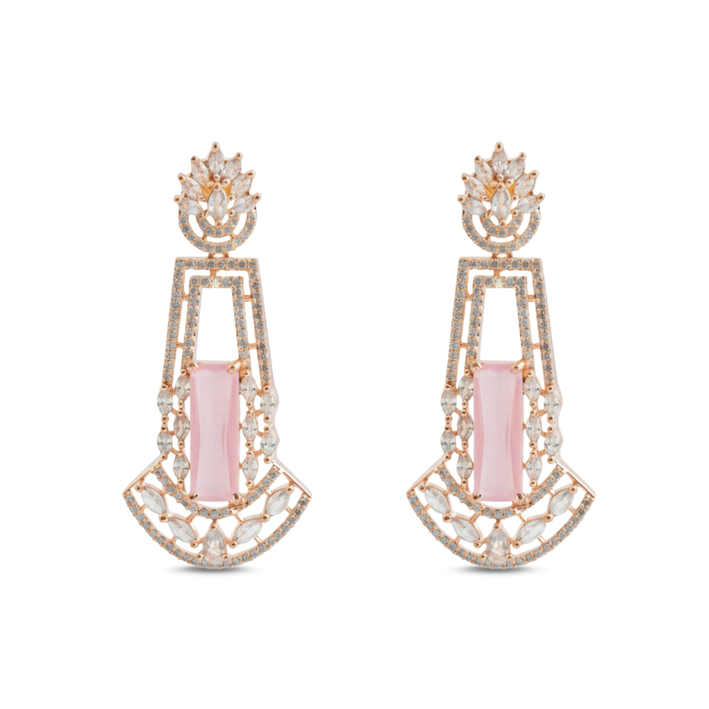 Radiant Dangles | Baby Pink | Luxury CZ Crystal Dangle Earring