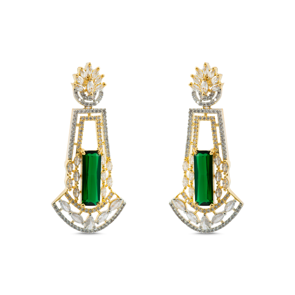 Radiant Dangles | Emerald | Luxury CZ Crystal Dangle Earring