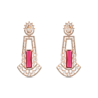 Radiant Dangles | Hydra Red | Luxury CZ Crystal Dangle Earring
