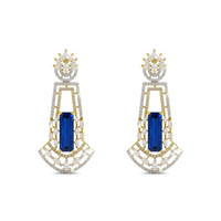 Radiant Dangles | Sapphire | Luxury CZ Crystal Dangle Earring