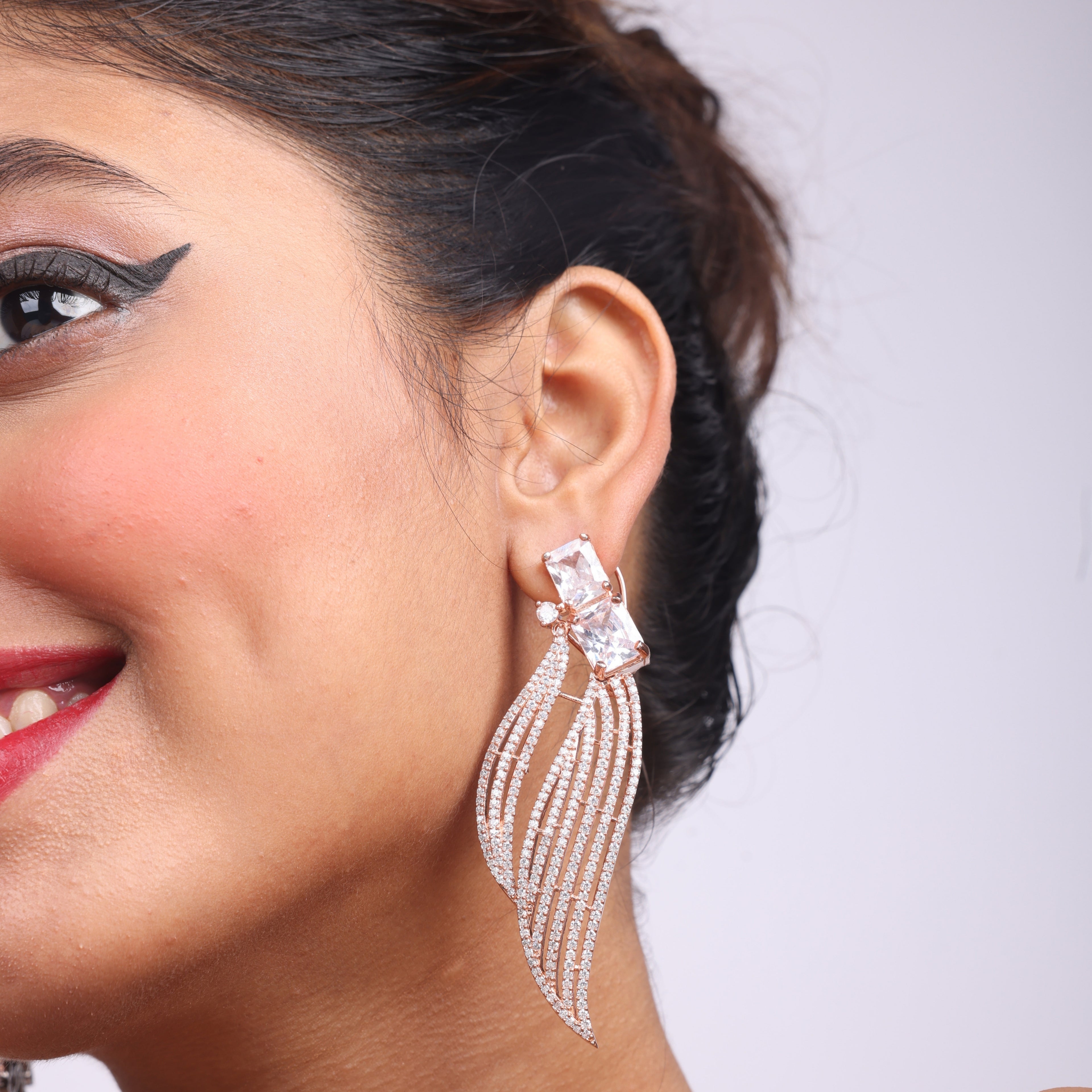Rose Wings Mirage | Signature CZ Crystal Earring