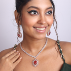 Rosy Ancilliary | Premium CZ Crystal Necklace Set