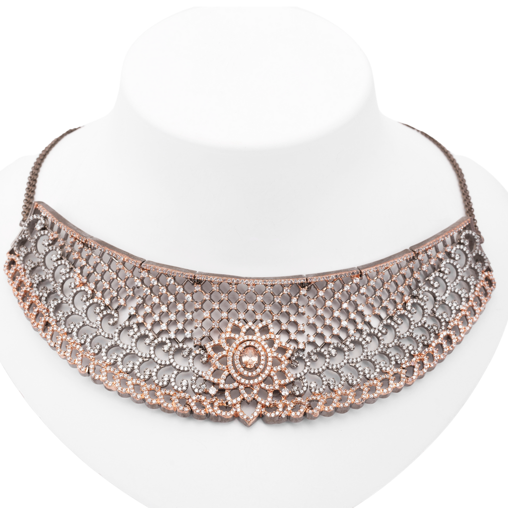 Royal Haematite | Luxury CZ Crystal Choker Set