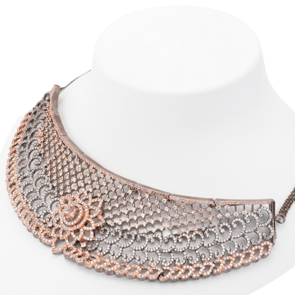 Royal Haematite | Luxury CZ Crystal Choker Set