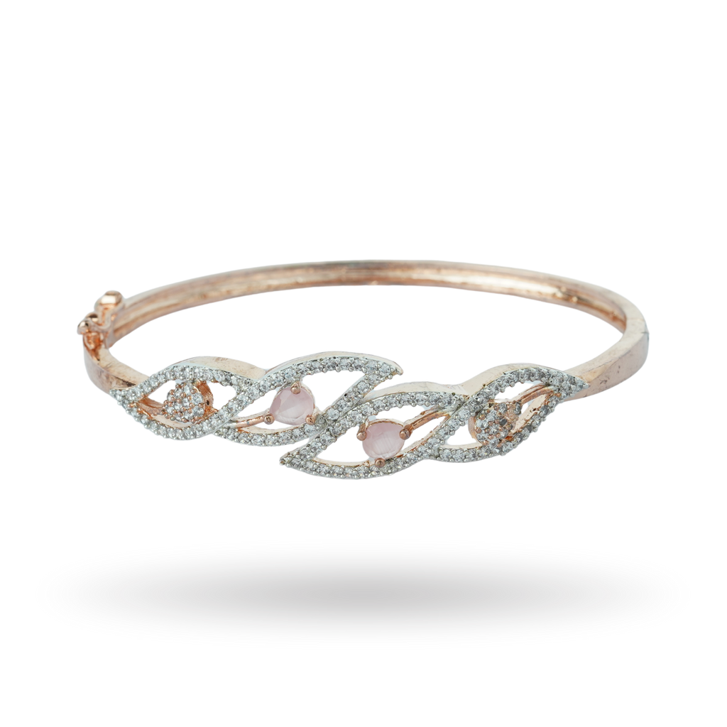 Silken Thread | Rose Gold Plated | Baby Pink | Premium CZ Crystal Bracelet