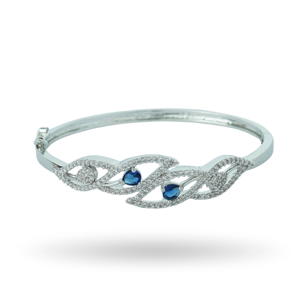 Silken Thread | Silver Plated | Sapphire | Premium CZ Crystal Bracelet