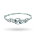 Silken Thread | Silver Plated | Sapphire | Premium CZ Crystal Bracelet