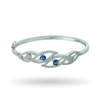 Silken Thread | Silver Plated | Sapphire | Premium CZ Crystal Bracelet
