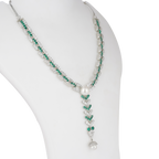 Silver Cascade | Signature CZ Crystal Pearl Necklace Set