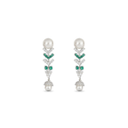 Silver Cascade | Signature CZ Crystal Pearl Necklace Set