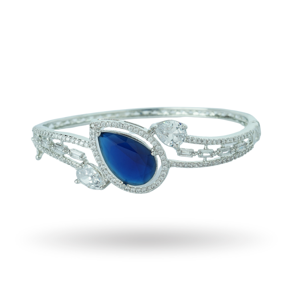 Silver Bling | Sapphire | Premium CZ Crystal Bracelet