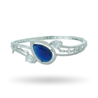 Silver Bling | Sapphire | Premium CZ Crystal Bracelet
