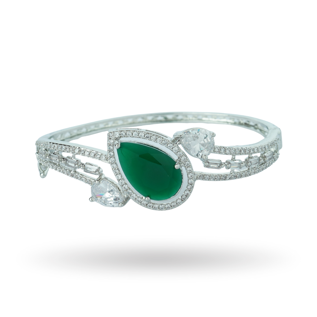 Silver Bling | Emerald | Premium CZ Crystal Bracelet