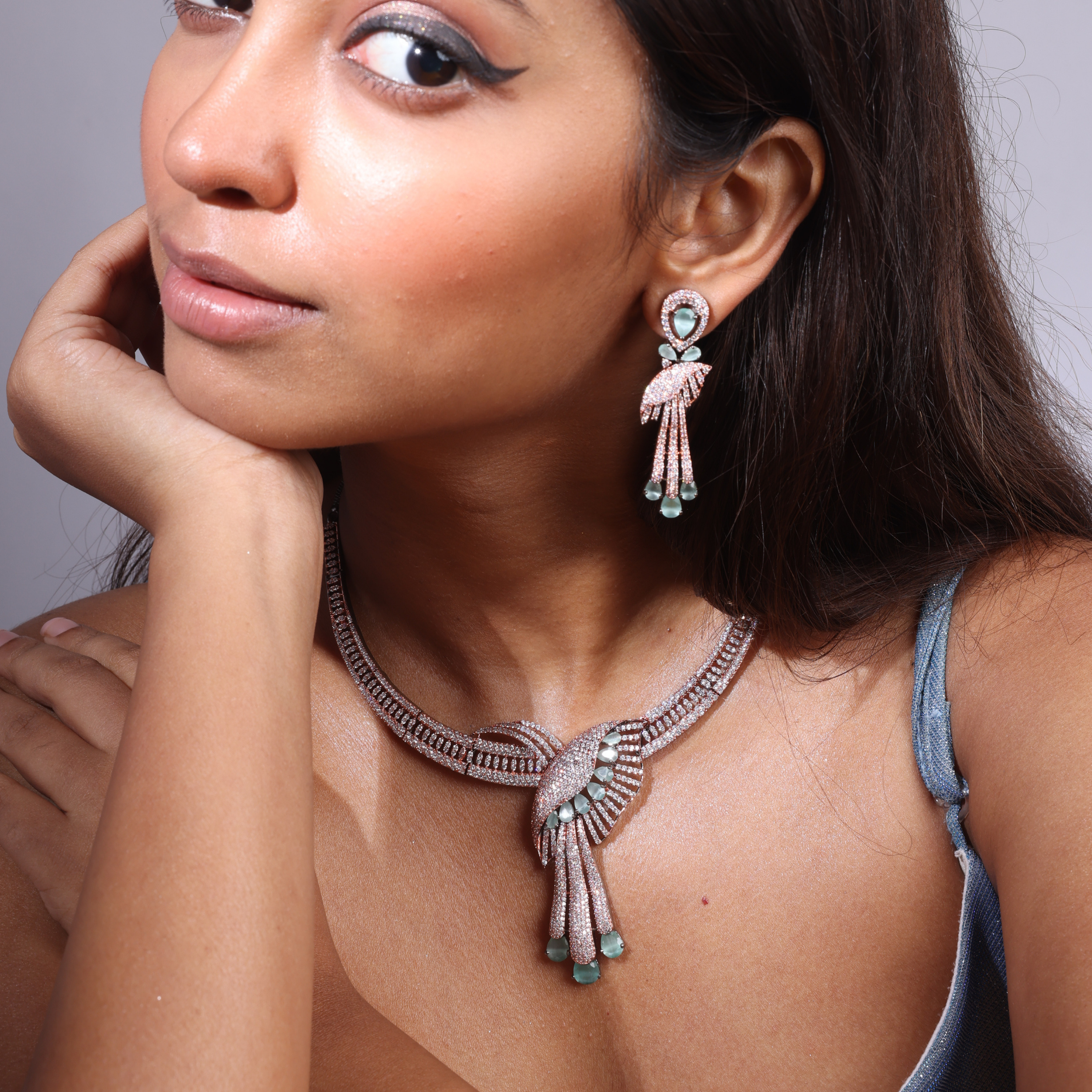 Sea Gooseberry | Signature CZ Crystal Necklace Set