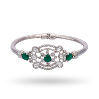 Silver Grace | Emerald | Premium CZ Crystal Bracelet