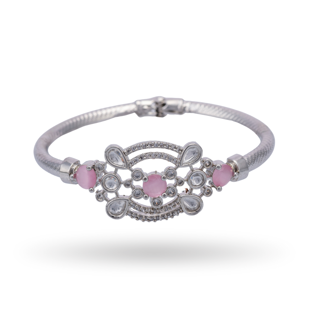Silver Grace | Baby Pink | Premium CZ Crystal Bracelet