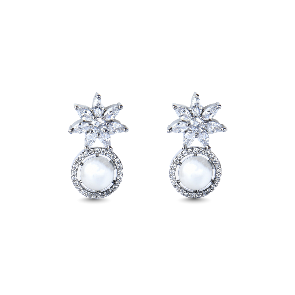Starry Pearl | Noire | Premium CZ Crystal Earring