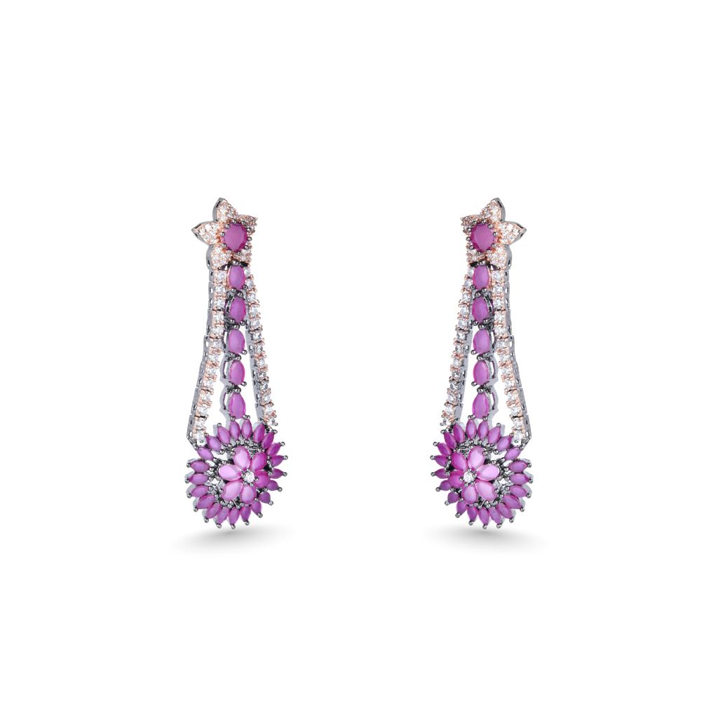 The Jewel Jest | Premium CZ Crystal Matinee Necklace Set