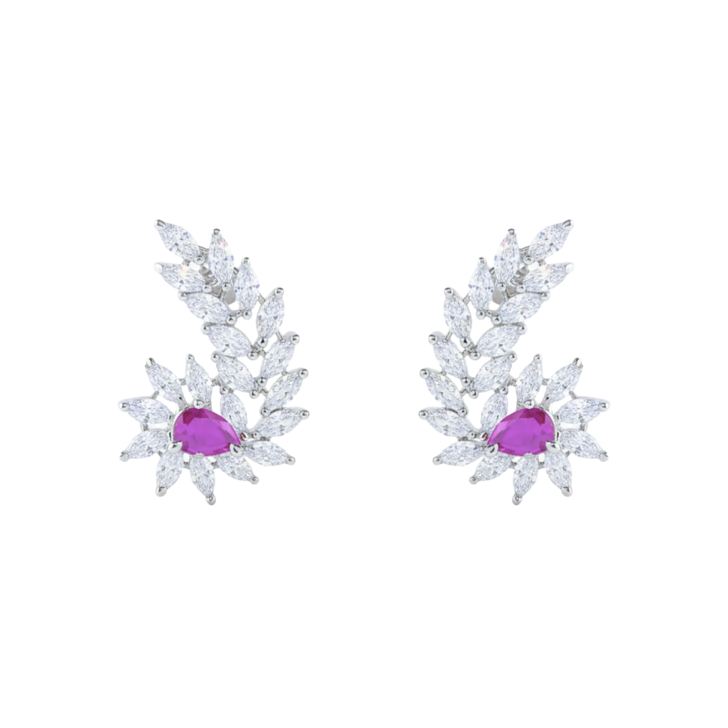 Tranquil Pop | Ruby | Luxury CZ Crystal Earring