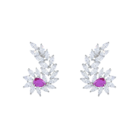 Tranquil Pop | Ruby | Luxury CZ Crystal Earring