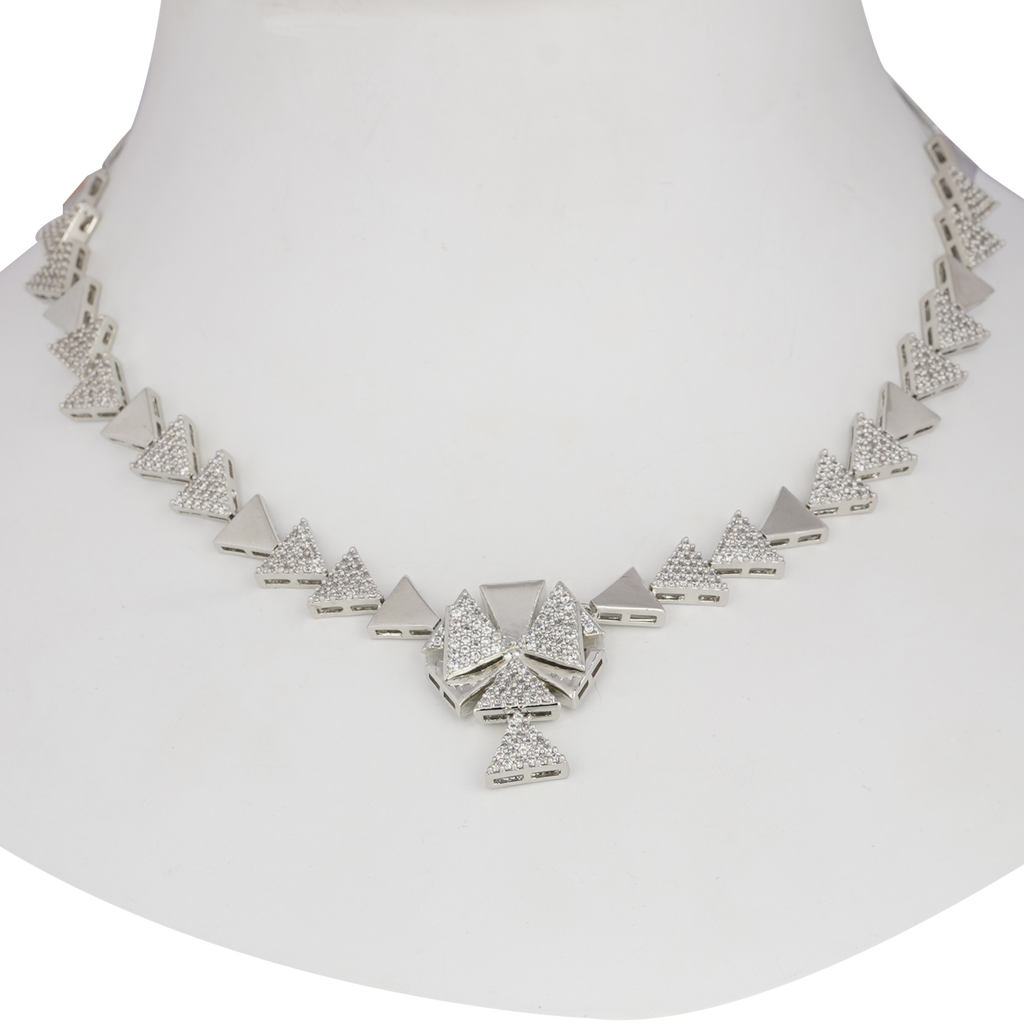 Trio Shimmer | White | Premium CZ Crystal Necklace Set