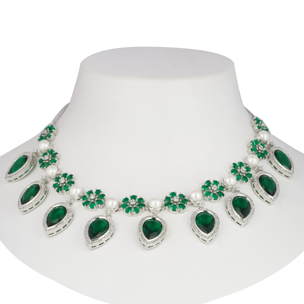Verazza | Emerald | Signature CZ Crystal Necklace Set