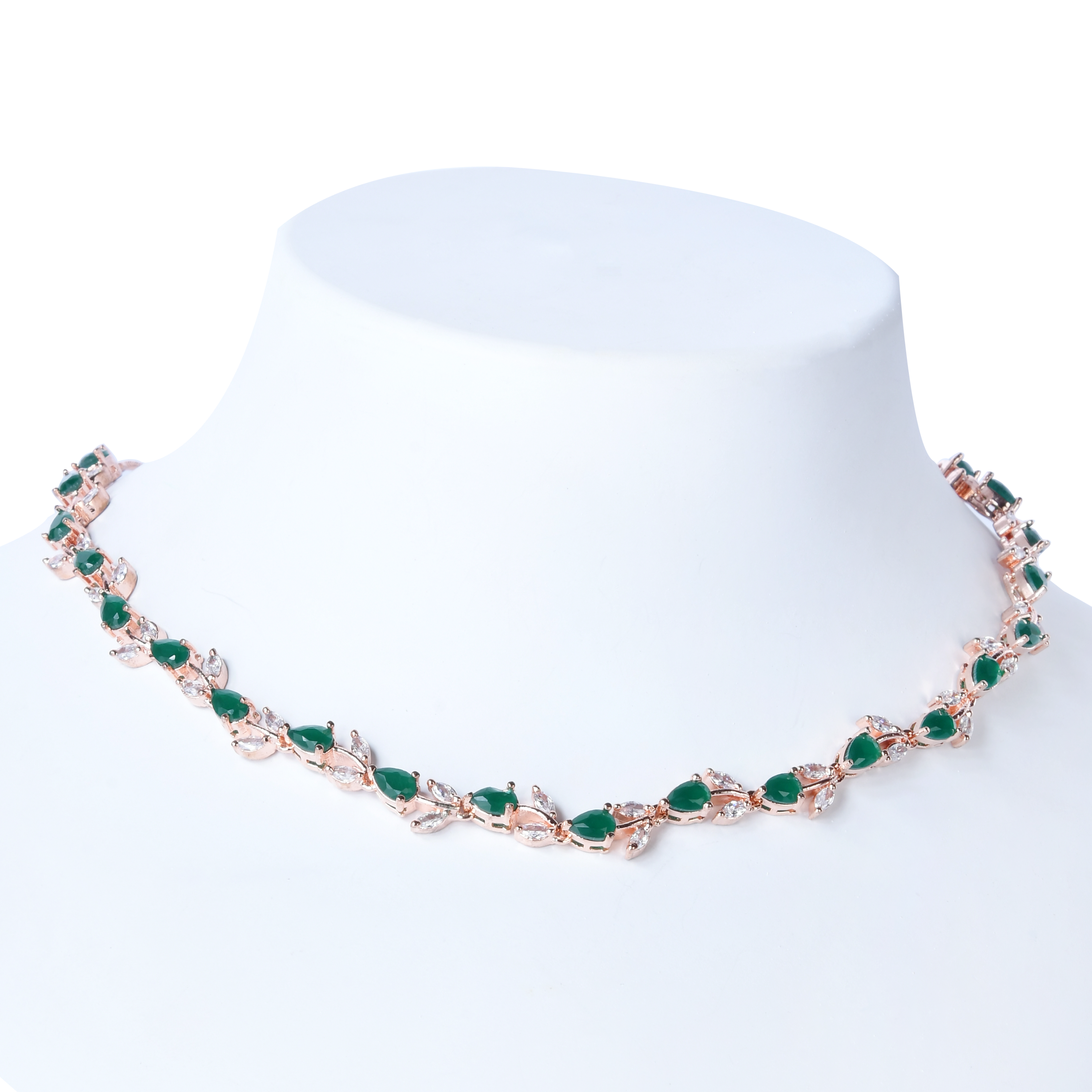 Glided Petal | Premium CZ Crystal Necklace Set