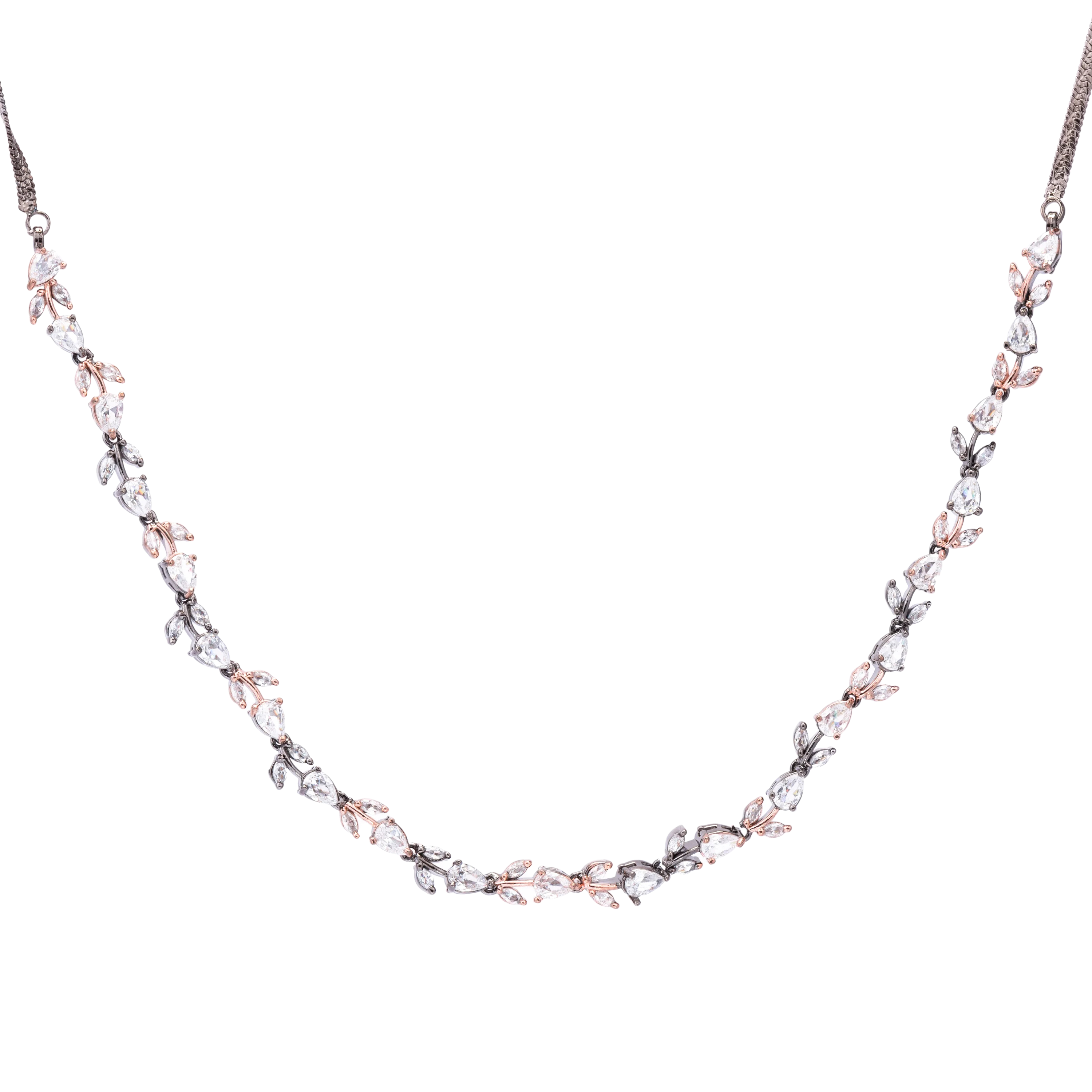 Glided Petal | Premium CZ Crystal Necklace Set