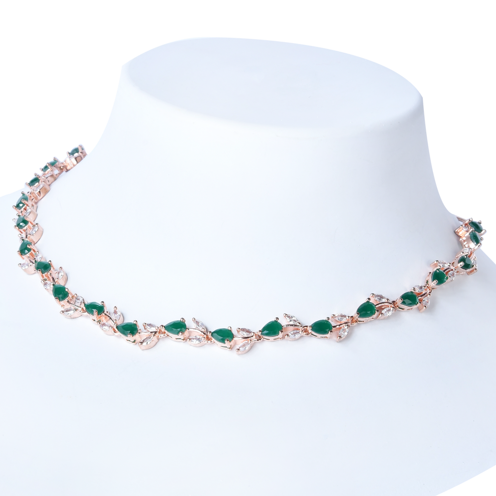 Glided Petal | Premium CZ Crystal Necklace Set