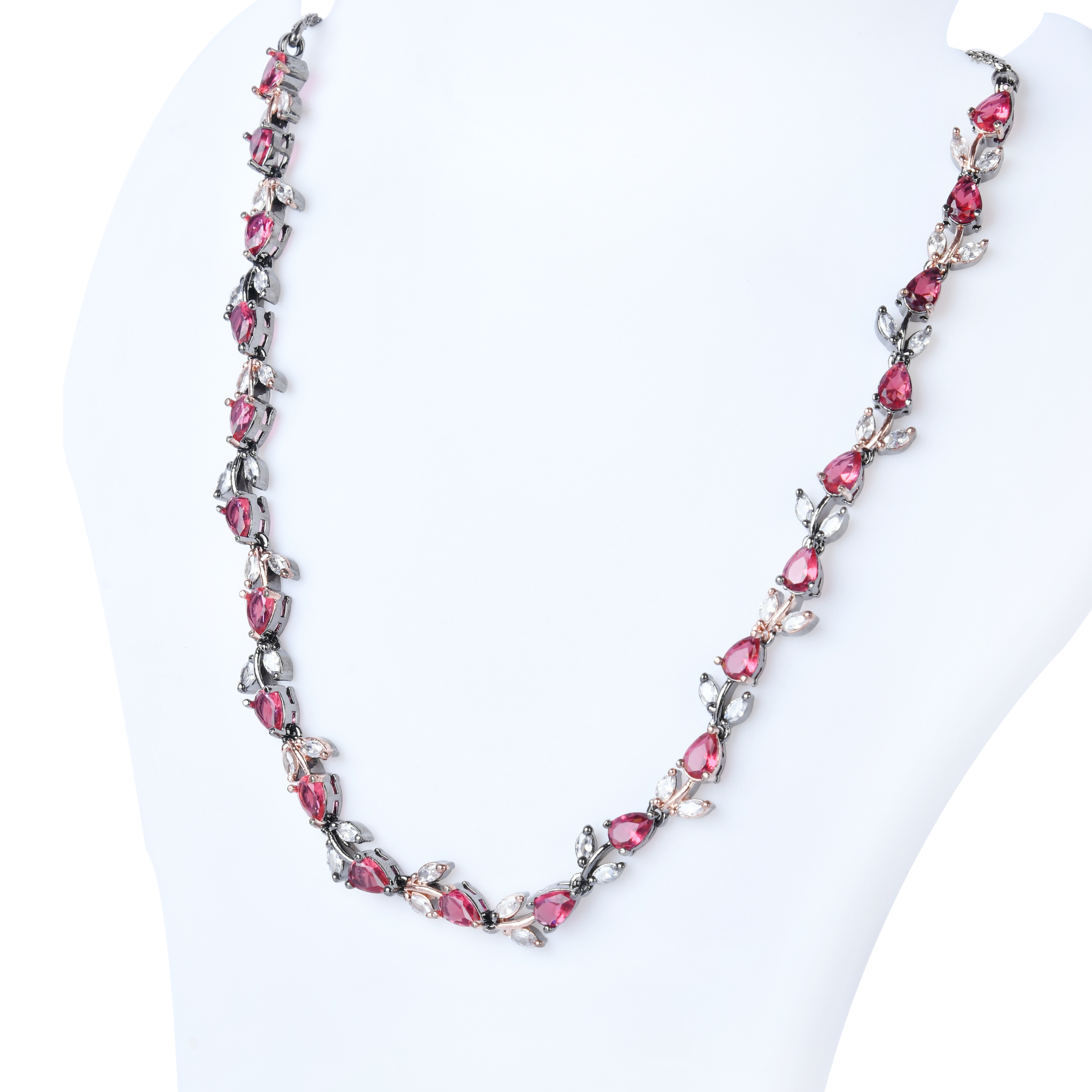 Glided Petal | Premium CZ Crystal Necklace Set