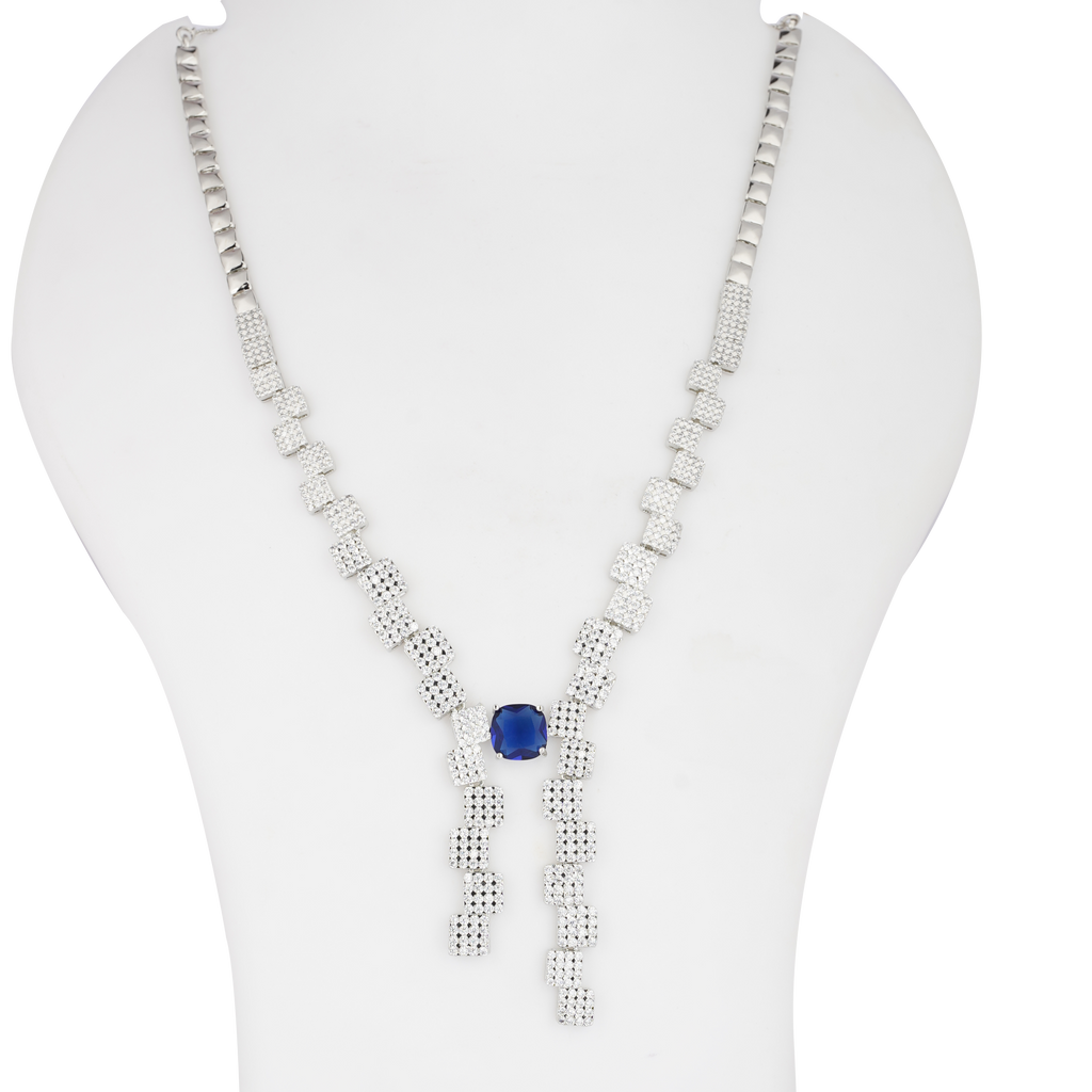 Lustrella | Sapphire | Signature CZ Crystal Necklace Set